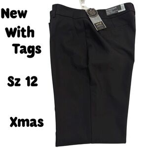 apt 9 kohls modern essentials lucca straight mid rise pants Sz 12 Black